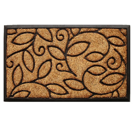 Configuracion 24 x 36 in. Vine Leaves Rectangular Doormat Natural & Black CO2210607